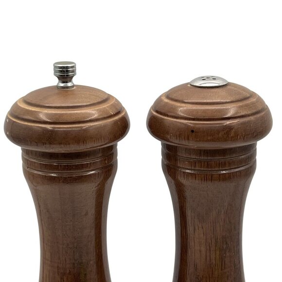 Olde Thompson Walnut Wood Vintage USA Salt Pepper Grinder Set 8.5" Tall Classic - Picture 9 of 16